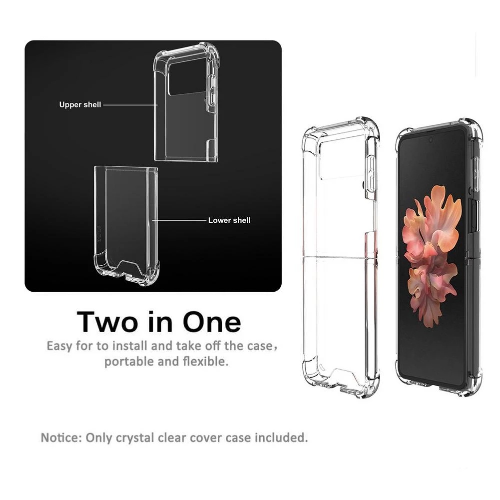 For Casing Soft Case Silikon Ultra Tipis Transparan Anti Guncang Untuk Samsung Galaxy Z Flip3