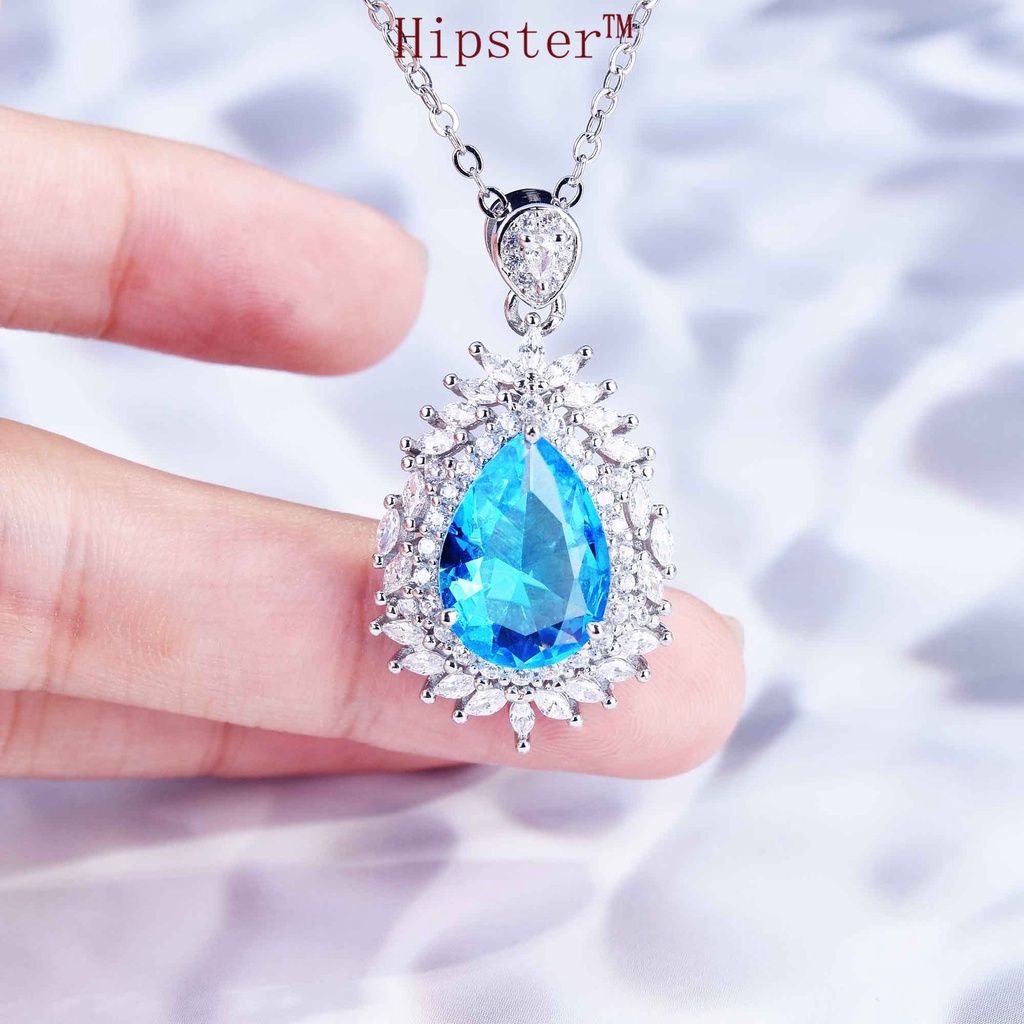 Gao Ding Jewelry Topaz Colored Gems Set Luxury Necklace Earrings Opening Rings Pendants Women