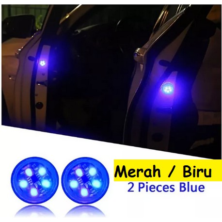 LAMPU LED PINTU MOBIL WIRELESS SAFETY CAR DOOR WARNING LIGHT BLUE Lampu Peringatan LED Buka Pintu