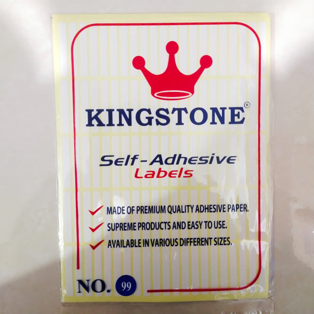 Label Harga KINGSTONE NO. 99/109/104/121/107/123/112/103/108 Sticker Self Adhesive Lables