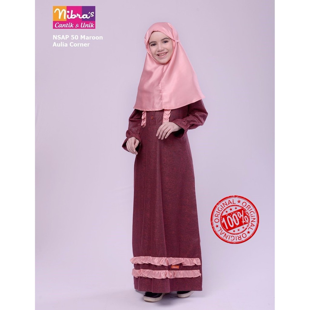 Ekslusif Murah Model Baju Muslim Anak Nibras Nsap 50 Maroon Baju Gamis Anak