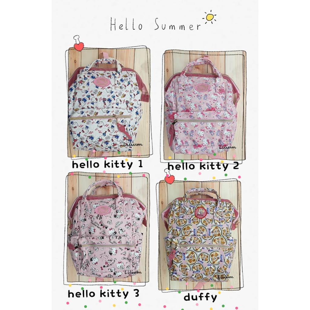 Tas Anello Hello Kitty My Melody Besar Bag - Tas Punggung - Backpack - Tas ransel Big tas wanita