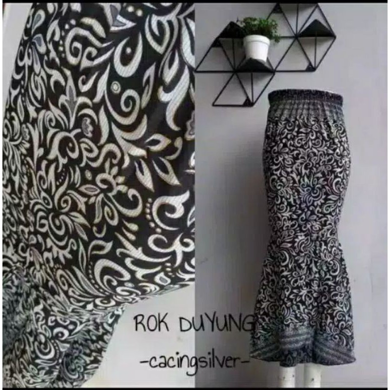 rok duyung batik / bawahan kebaya / rok duyung-Cacing silver