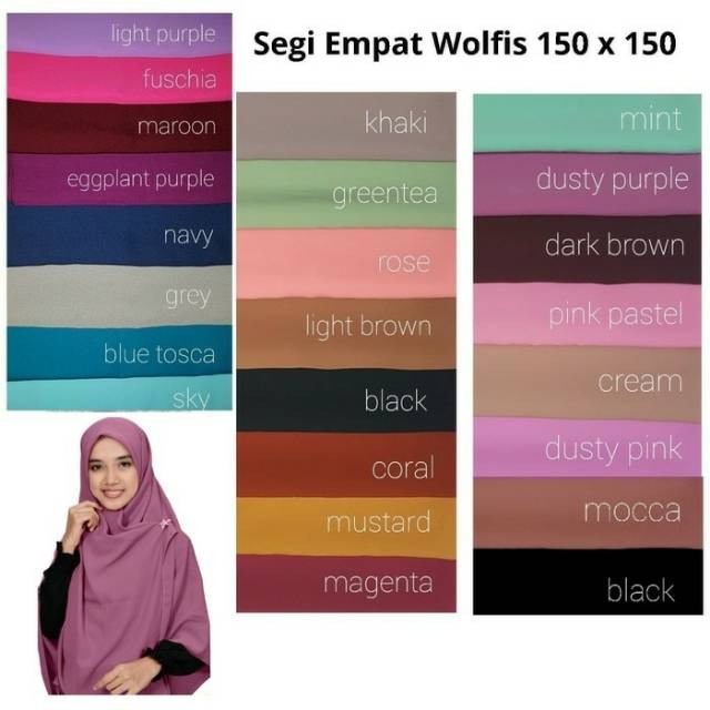 Khimar Wolfis Grade A Jumbo Jilbab Segi Empat