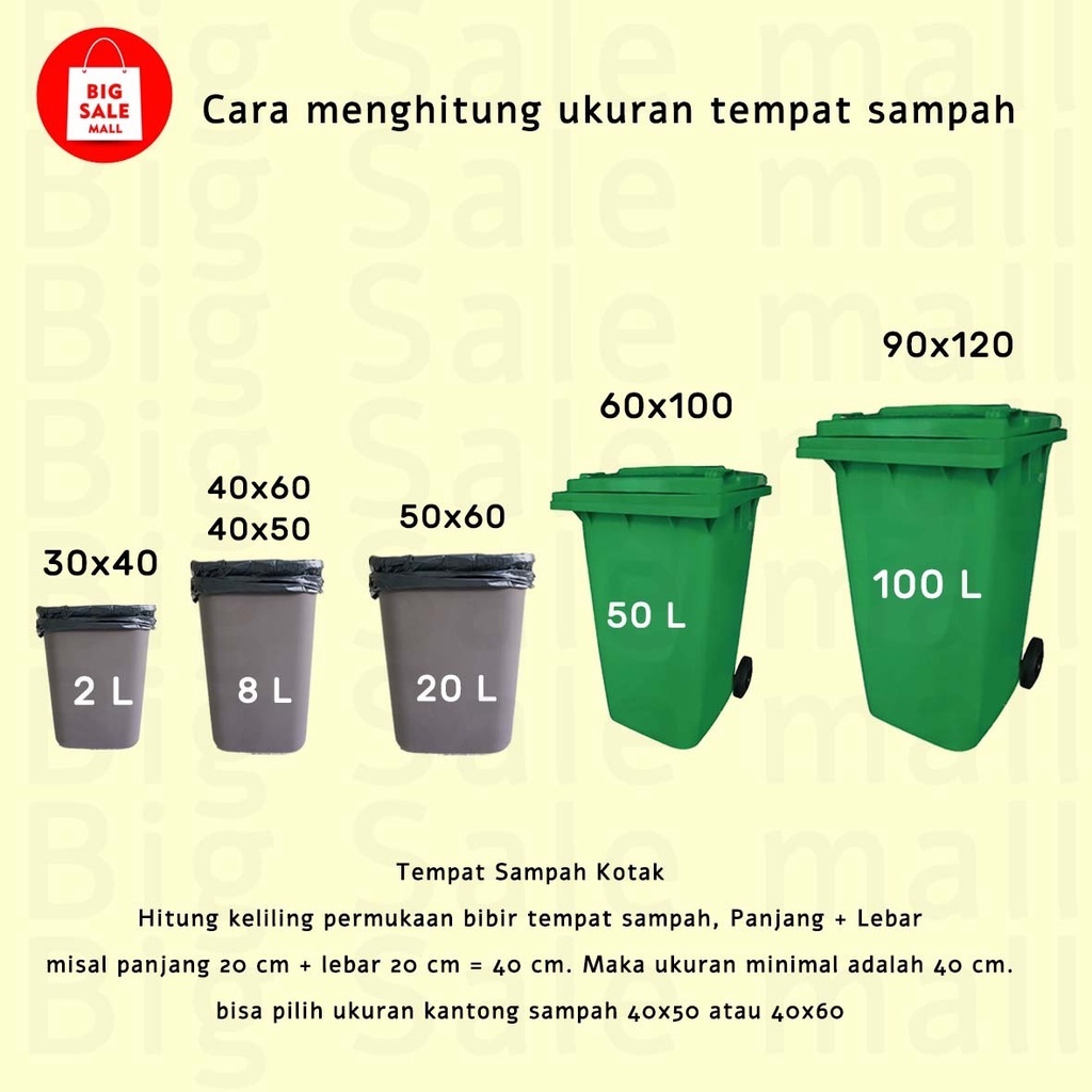 Kantong Plastik Sampah 100x120cm 10pcs Plastik Packing Online Kresek Grabage bag trach bag Kualitas Export Grosir