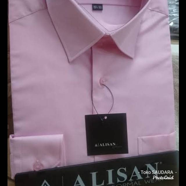 Kemeja alisan panjang lilac/pink muda