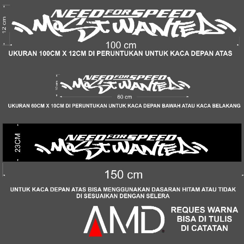 Stiker kaca depan Stiker Sticker Kaca sticker mobil stiker belakang mobil MOSTWANTED NFS