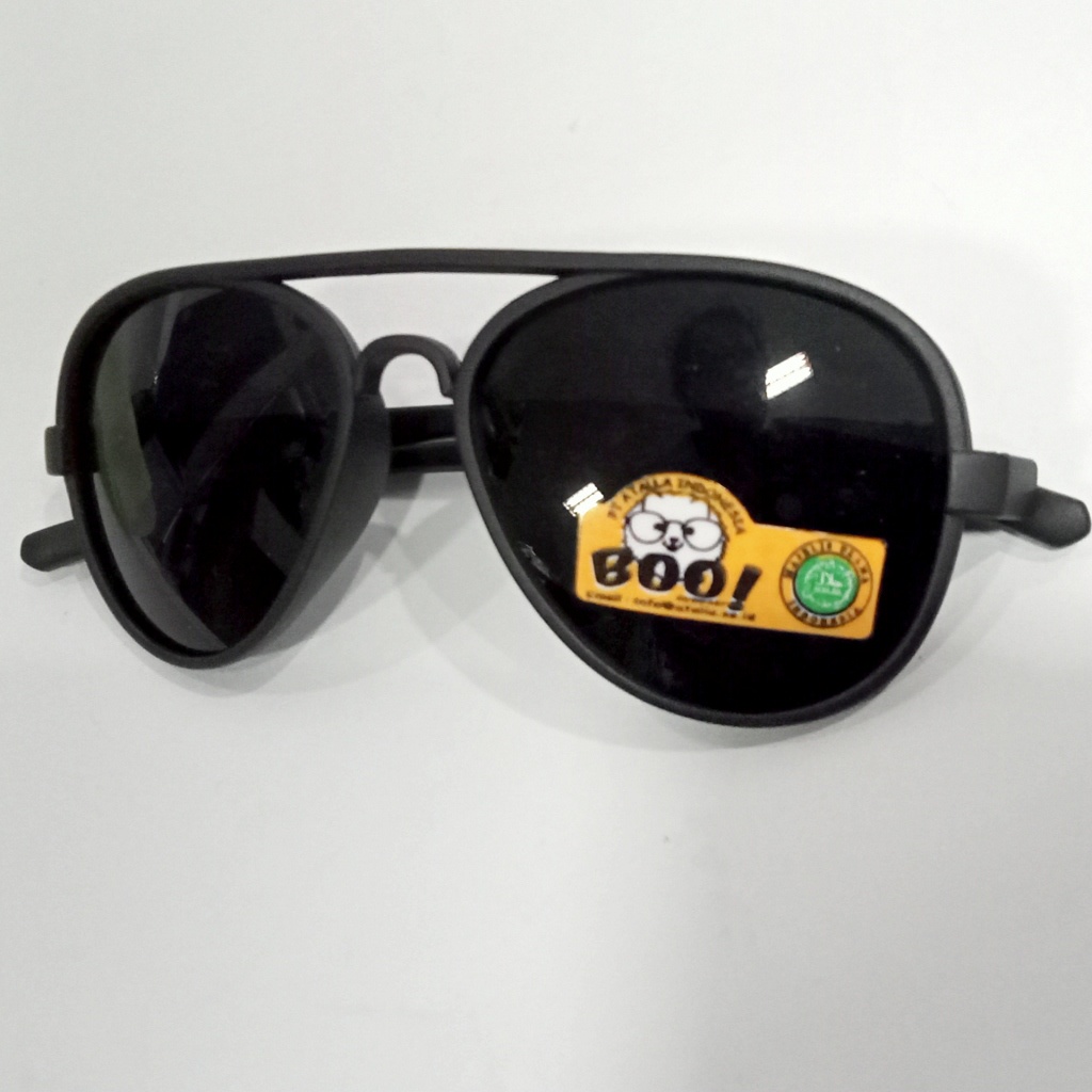 kacamata anak hitam bening laki perempuan aviator plastk BL murah sunglass fashion TK SD unik keren-hitam hitam doff