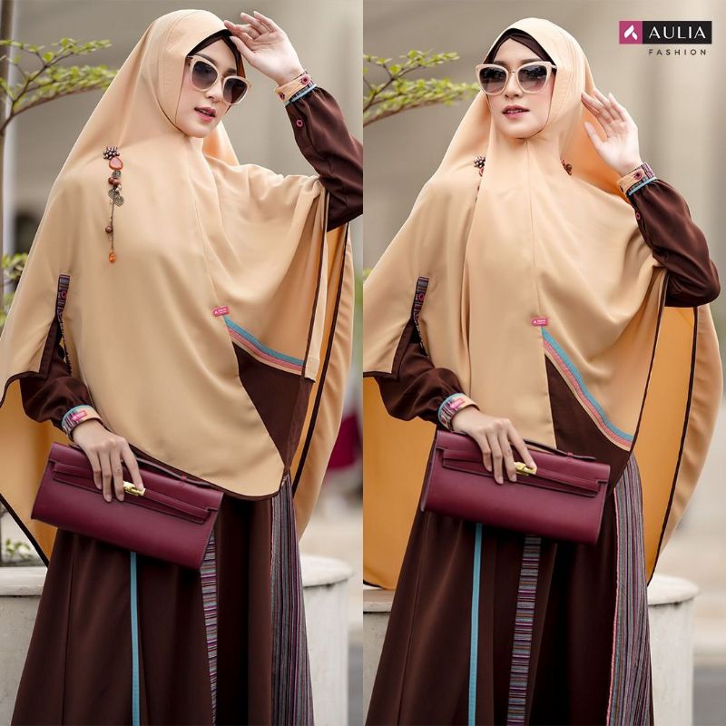 SET GAMIS AULIA SACHIE CHOCOLATE PASTEL YELLOW