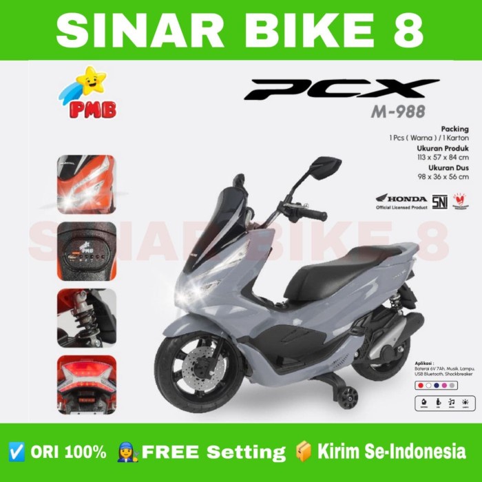 Motor Motoran Aki Mainan Anak PMB M 988 Model Honda PCX Lisensi Resmi