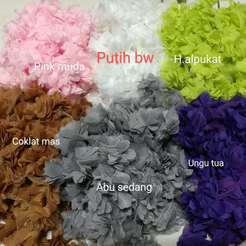 Bunga Frill/kertas /gulung/+-120 kembang