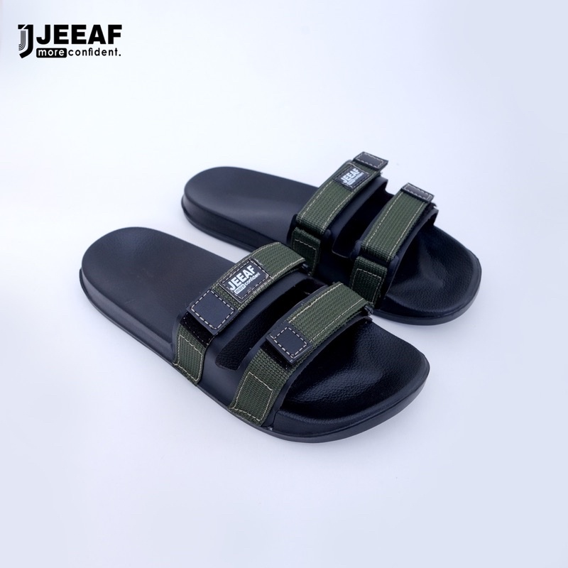 SANDAL SLOP HITAM PRIA JEEAF ORIGINAL SENDAL SLIP ON SANDAL PRIA JF - KR