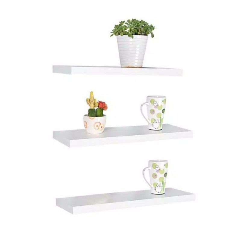RAK DINDING ambalan 3PCS P30cm dekorasi minimalis floating shelves gantung tempel sudut pojok peleng