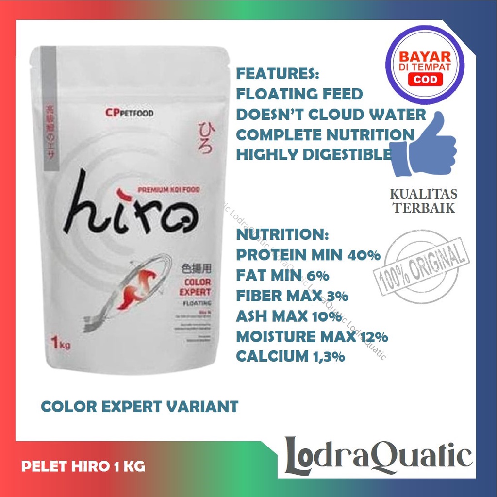{PELET HIRO 1 KG} PELET HIRO GROWTH HIRO KOI 1 KG HIGH GROWTH COLOUR ENHANCER PELET IKAN KOI PAKAN IKAN KOI MAKANAN IKAN KOI