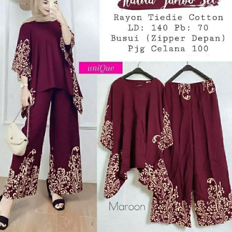 [ZNQ] KALITA JUMBO SET BAJU SETELAN WAKA WAKA JUMBO  ONE SET WAKA WAKA PELANGI ORI NAURA [KODE34]