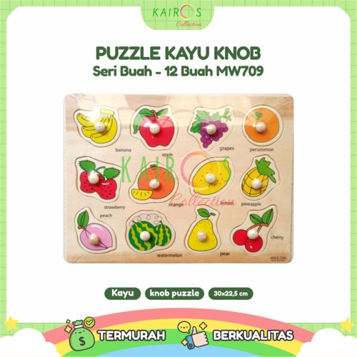 Puzzle Anak Kayu Knob Buah