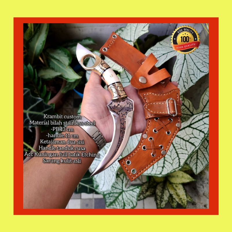 PISAU SEMBELIH K3RAMBIT CUSTUM MINANGKABAU SUPER TAJAM BERKWALITAS PREMIUM