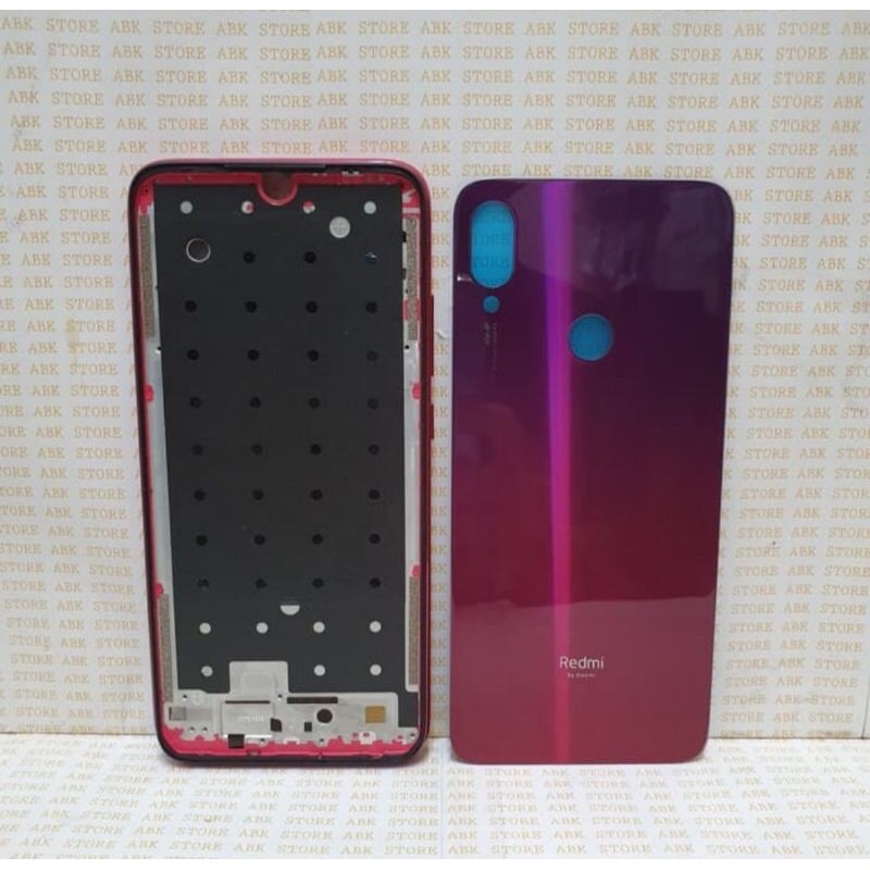 Casing Fullset Redmi Note 7 Warna Merah | Kesing Housing Frame Backdoor Xiaomi Xiomi Redmi Note 7Pro Original