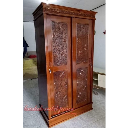 Lemari pakaian Jati sleding pintu 2