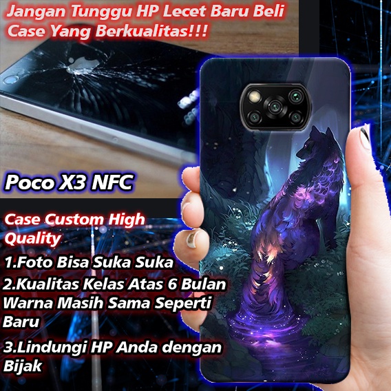 Case Custom Poco X3 NFC Kualitas High Grade Gambar Sendiri  / Luxury Glass Case Poco X3 NFC / Softca