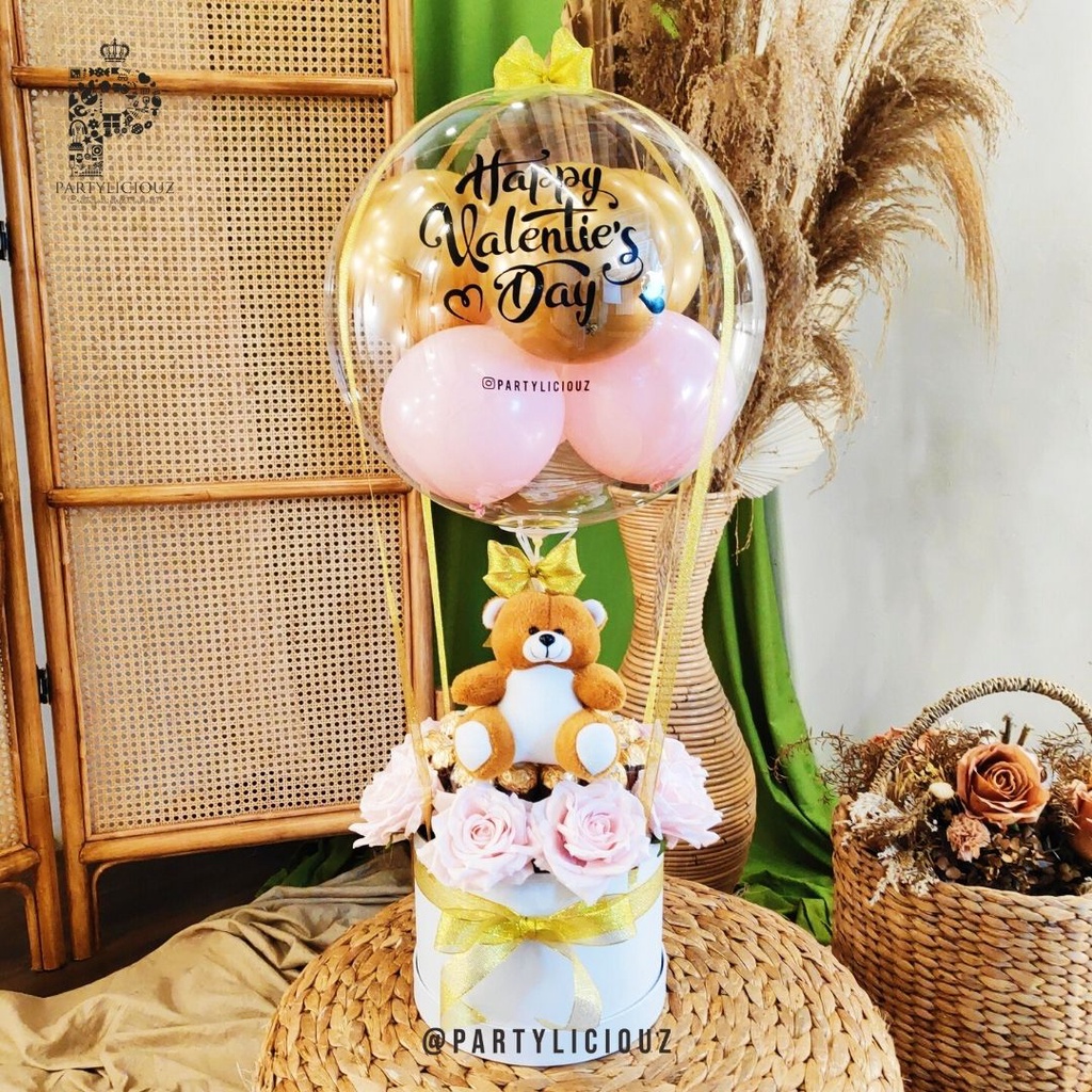 FULL FERRERO ROCHER - BUKET BUNGA VALENTINE BALON HADIAH HAMPERS KADO BUCKET COKELAT GIFT PARCEL PAR