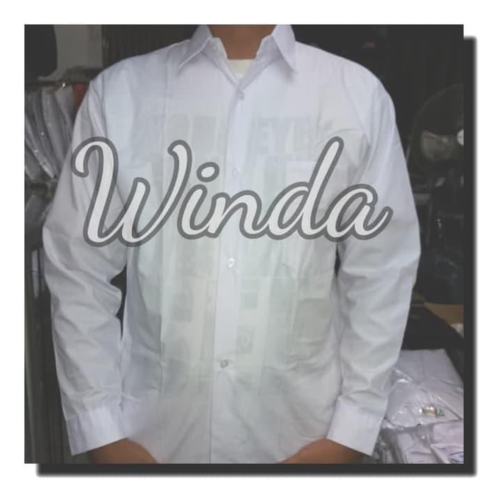 terbaru SERAGAM SEKOLAH WINDA BAJU KEMEJA PANJANG SD-SMP-SMA NO.7-15 - No 7- Putih