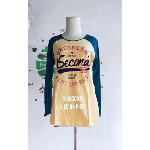 Kaos Lengan Panjang 3 Second Wanita