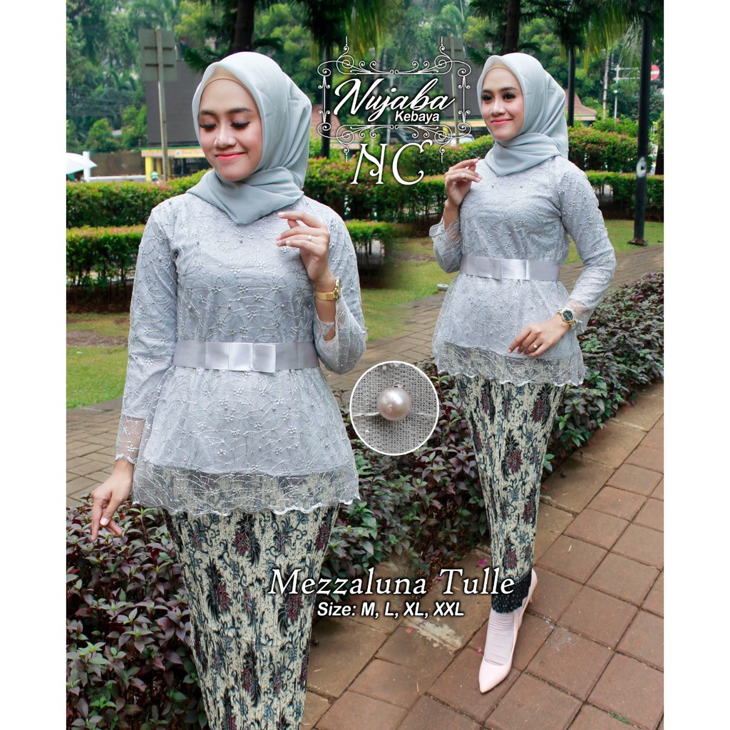 KEBAYA MEZZALUNA TULLE SET/KEBAYA ORIGINAL/KEBAYA MURAH/KEBAYA WISUDA/KEBAYA TERBARU/ROK PLISKET