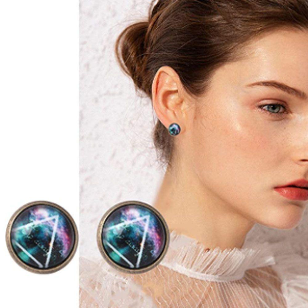 Anting LILY Hemisphere Hadiah Pesta Untuk Wanita Pria Perhiasan Ear Stud Eclipse Star