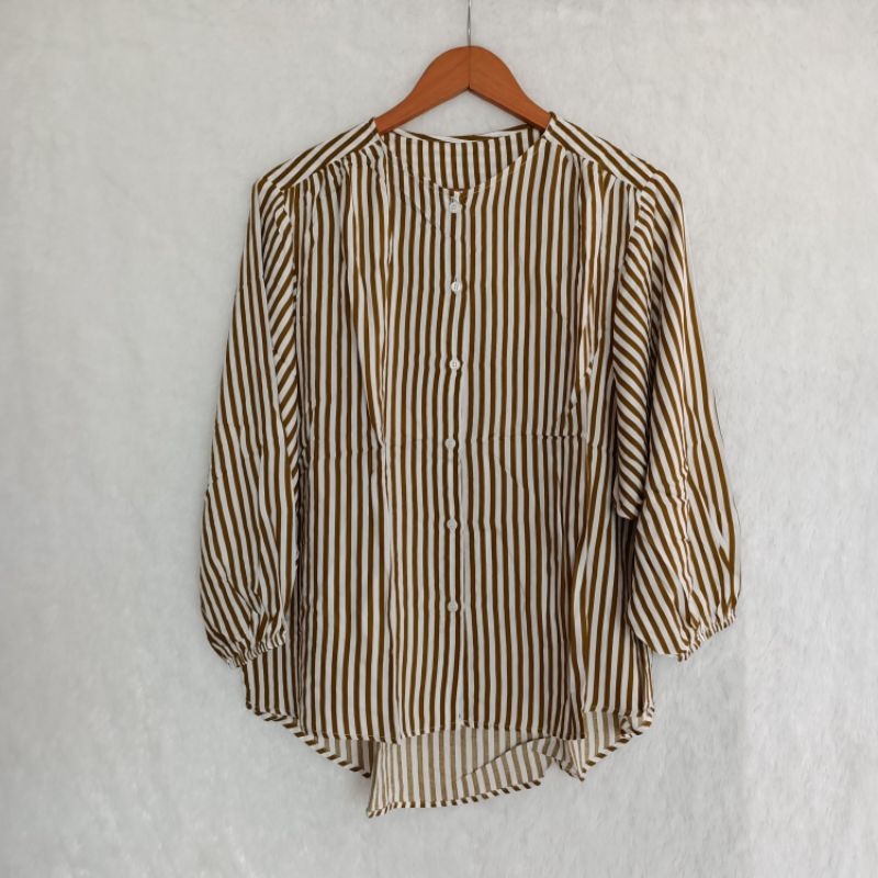 ATASAN BLOUSE SALUR / ATASAN BLOUSE WANITA / OBERSIZE BLOUSE