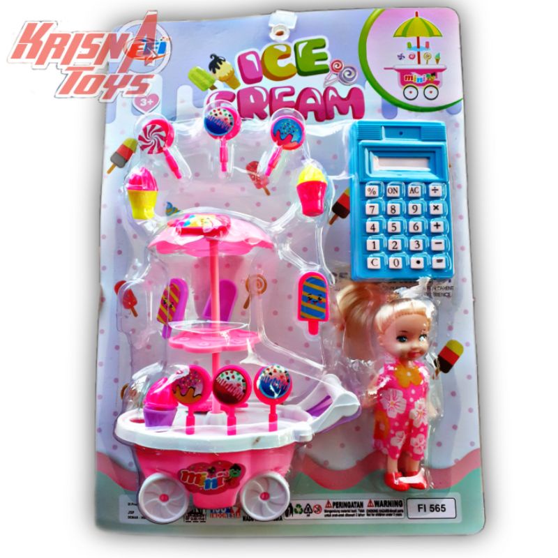 MAINAN ANAK BONEKA BARBIE MINI RODA ICE CREAM