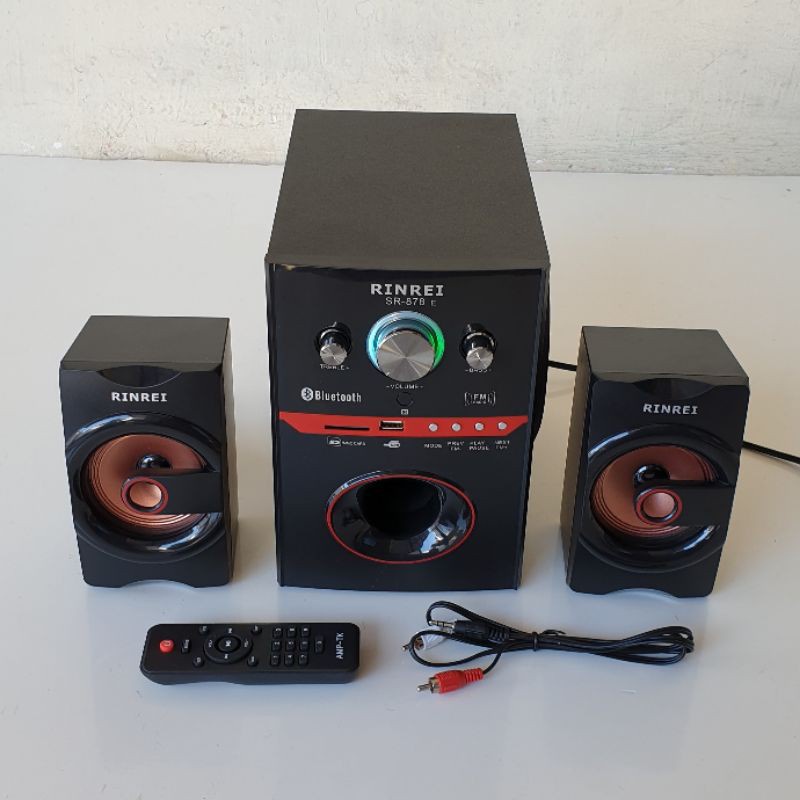 Speaker Aktif RINREI SR-878 (USB Port, Bluetooth, Aux, FM Radio, Remote, SD Card)