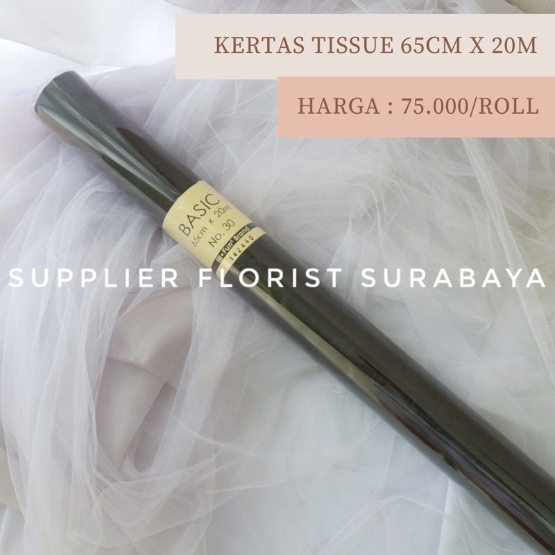 [1 ROLL 65CM X 20M] KERTAS TISSUE ROLL / KERTAS BUNGA TIPIS / KAIN TISSUE / WRAP BUNGA KOREA / PACKING BUNGA