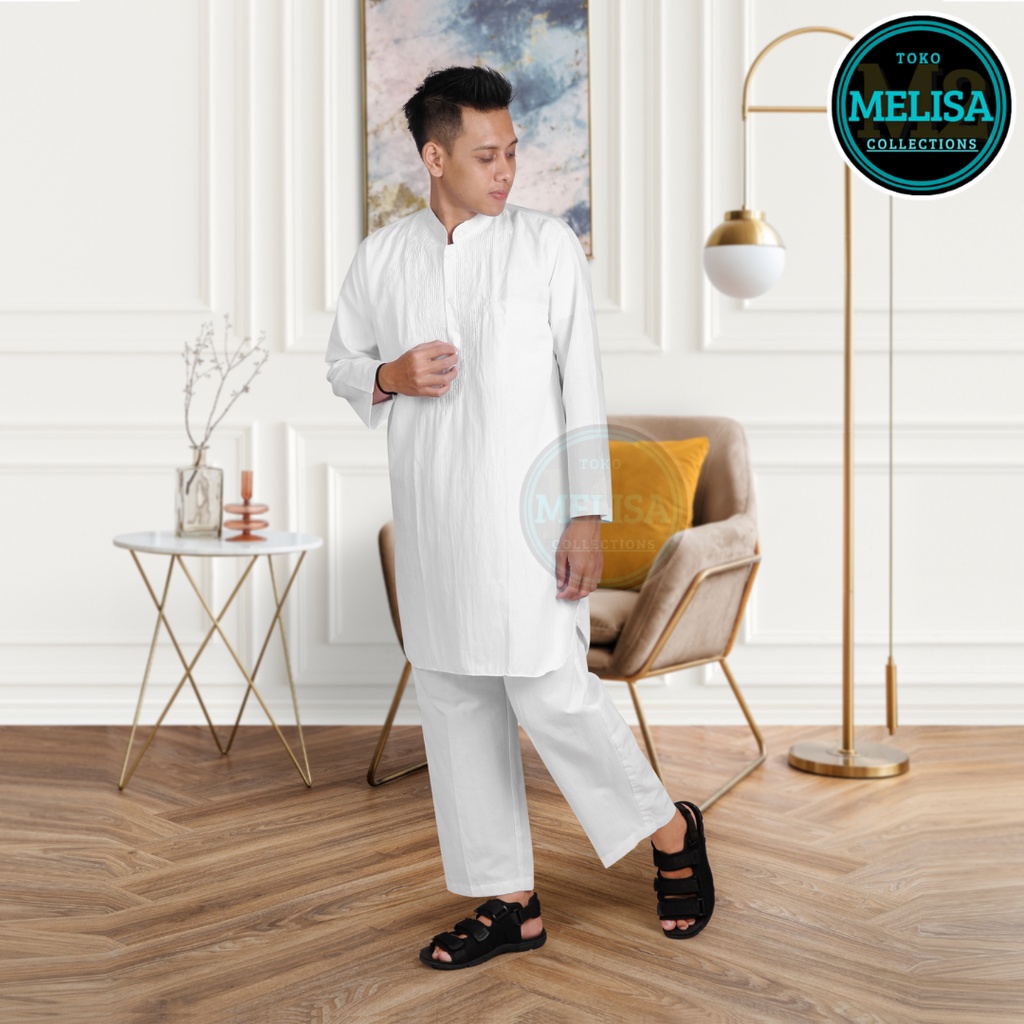 baju koko setelan pakistan dewasa bahan poli katun Setelan Kurta Pakistan Koko Muslim Lengan Panjang Dewasa Remaja Pria Laki Laki Ukuran M L XL