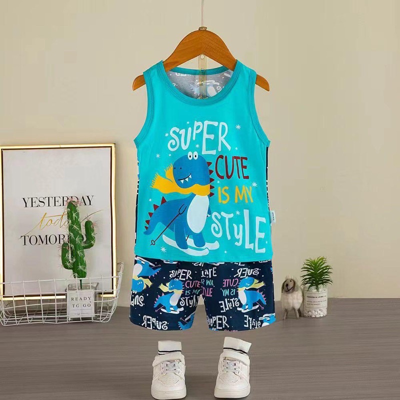 SETELAN SINGLET ANAK 1-9 TAHUN | SL002 | SETELAN HARIAN ANAK LAKI | SETELAN BUKAN KUBAO ANAK COWOK