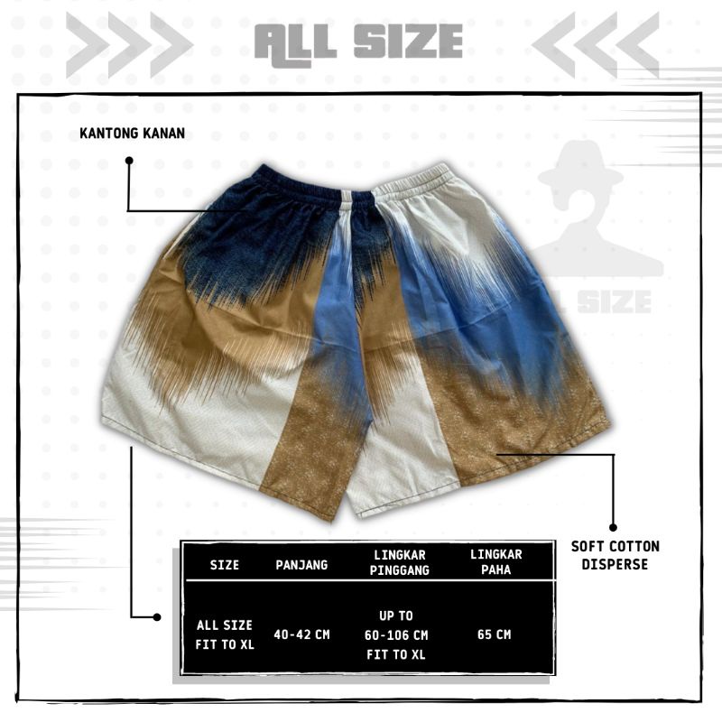 [ 45 MOTIF ] celana pendek boxer/kolor santai pria/wanita remaja/dewasa motif kotak/keramik hitam putih biru-M 24