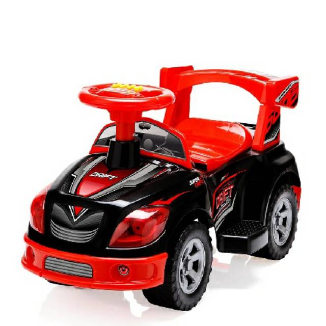 SD 606 Mainan Anak Mobil Duduk Dorong Mobil Hitam Racer Car