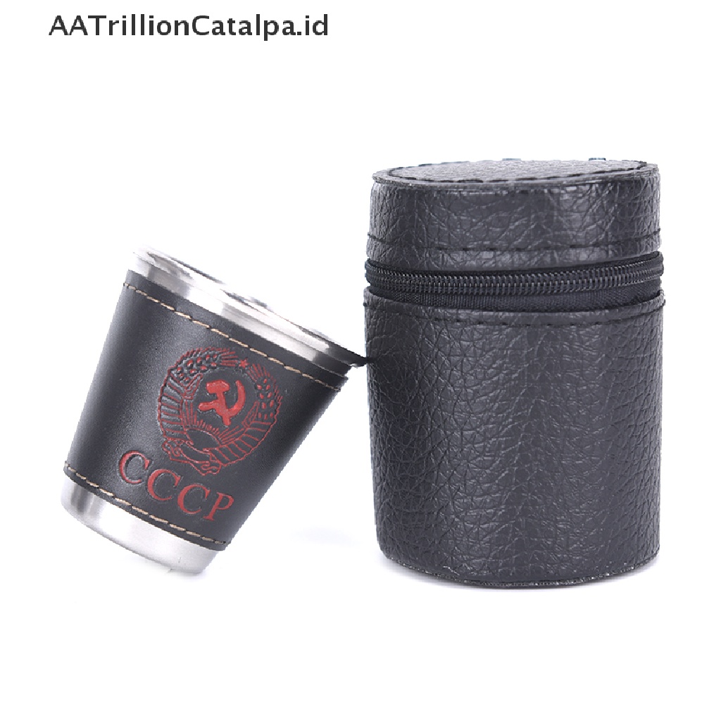 Aatrillioncatalpa 4pcs / lot Gelas Wine 70ml Bahan Stainless Steel Untuk Camping / Piknik