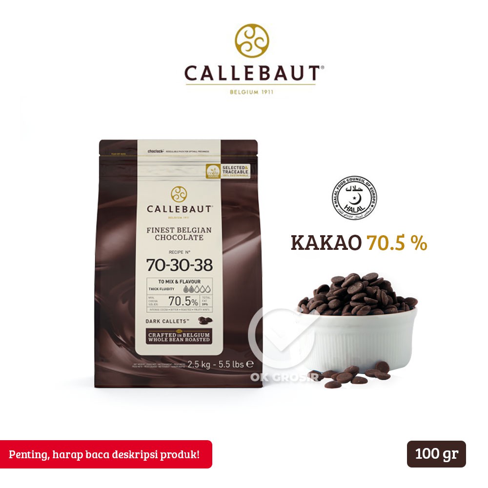 

Callebaut 70,5% + Ice Gel (100 gr) KHUSUS GOSEND & JNE YES