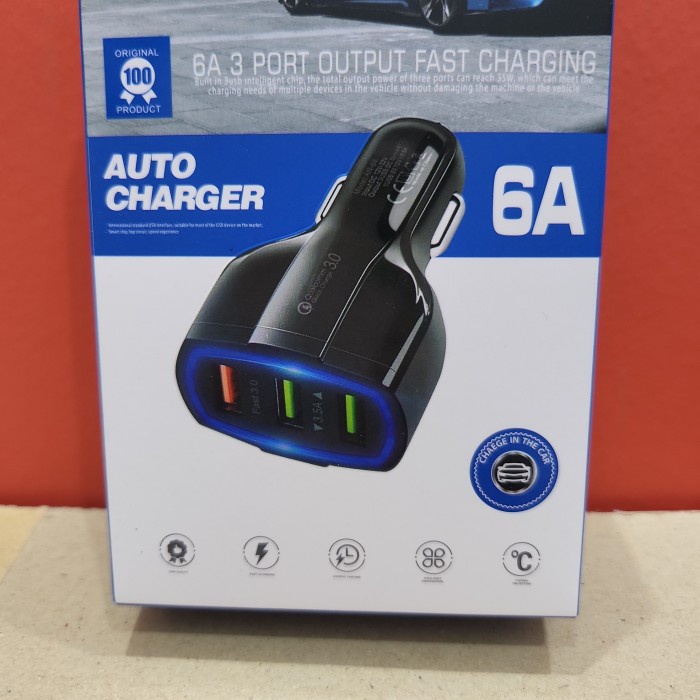 Car charger 3 port usb