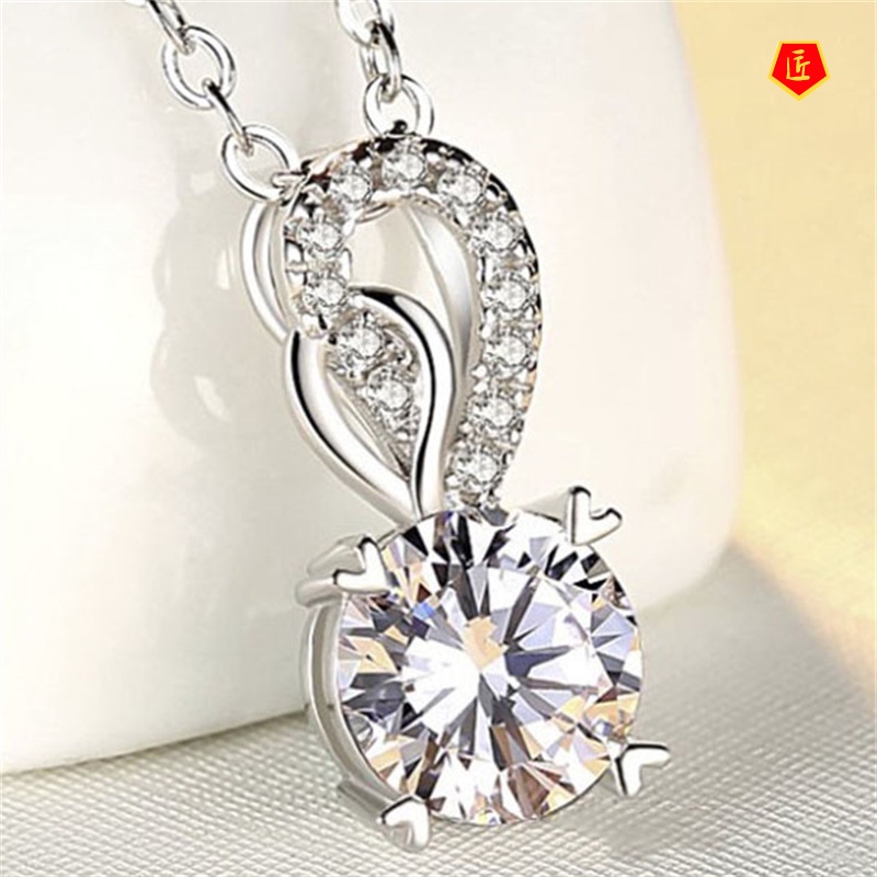 [Ready Stock]Shining Diamond Moissanite Pendant Simple and Elegant