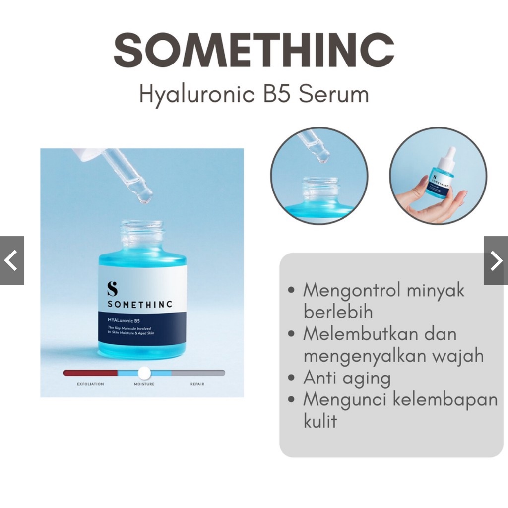 [PROMO SPESIAL] BPOM SOMETHINC HYALuronic 9 + B5 20ml 40ml Anti Kulit Kusam &amp; Flek Noda Hitam ORI