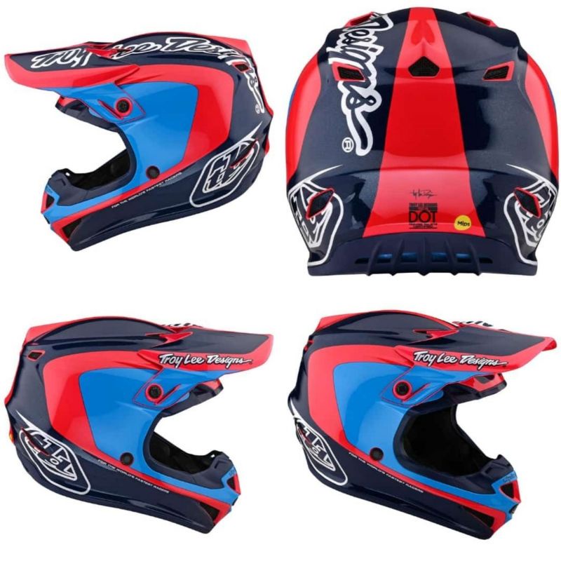 Helm TLD Troy Lee Design SE4 Corsa Navy Cyan Cross Original