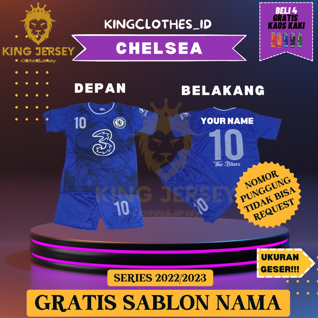 JERSEY BOLA CHELSEA 2022/2023 UNTUK ANAK ANAK 0-15 TAHUN KEATAS