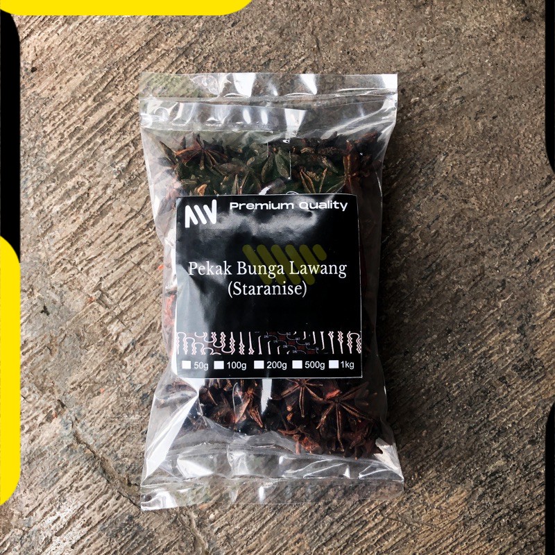 PEKAK BUNGA LAWANG ORIGINAL 100gr / STAR ANISE PREMIUM QUALITY / KEMBANG LAWANG BUMBU DAPUR REMPAH