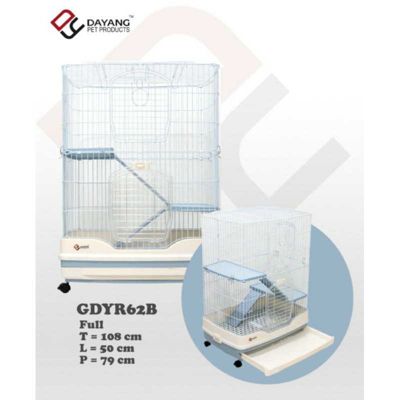 Kandang Kucing Tingkat / Kandang Kucing Plastik / Cat Cage GDYR62B