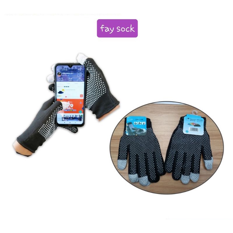 Sarung Tangan Touch Screen anti slip full jari  / Sarung Tangan HP / Sarung Tangan motor