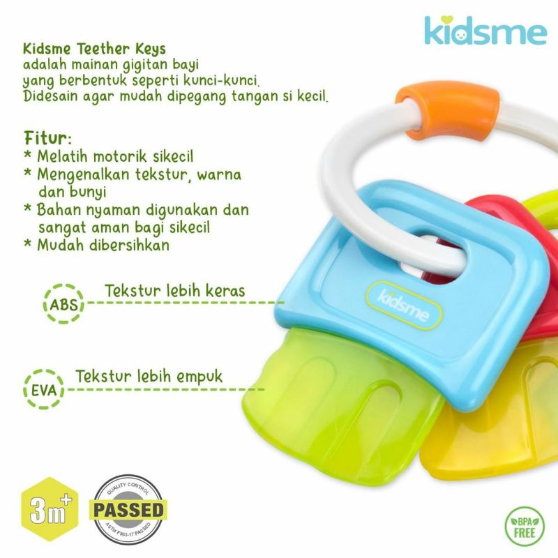 KIDSME Teether Keys Mainan Gigi Baby Teether Gigitan Bayi Teething Toys Kidsme