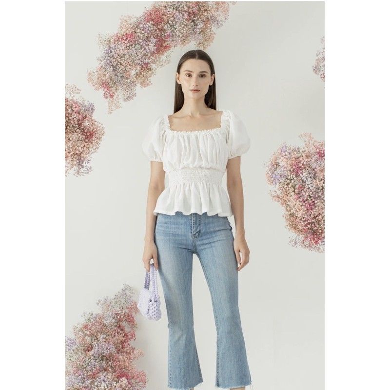 Hwasa Top in white Oudre Top Seollal Collection New