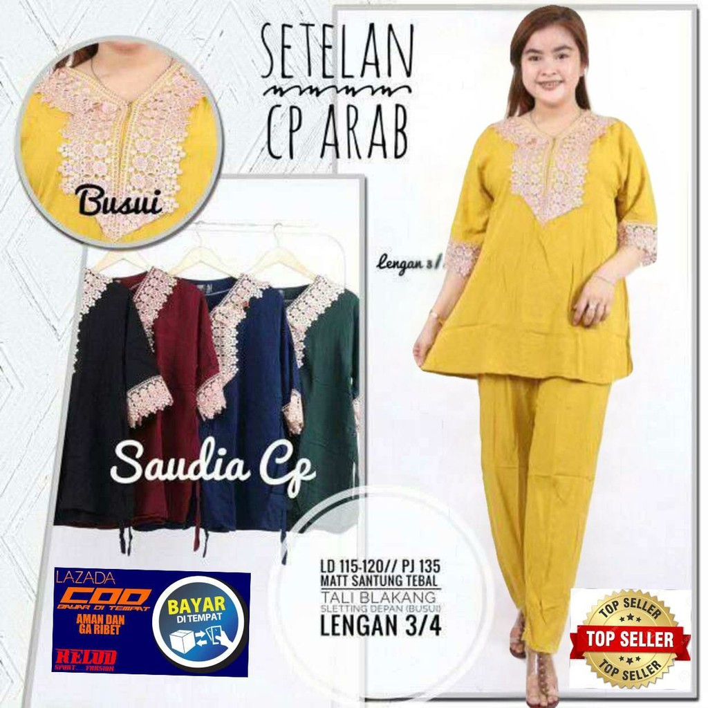 SETELAN DASTER ARAB + CELANA PANJANG / DASTER TURKI / COD